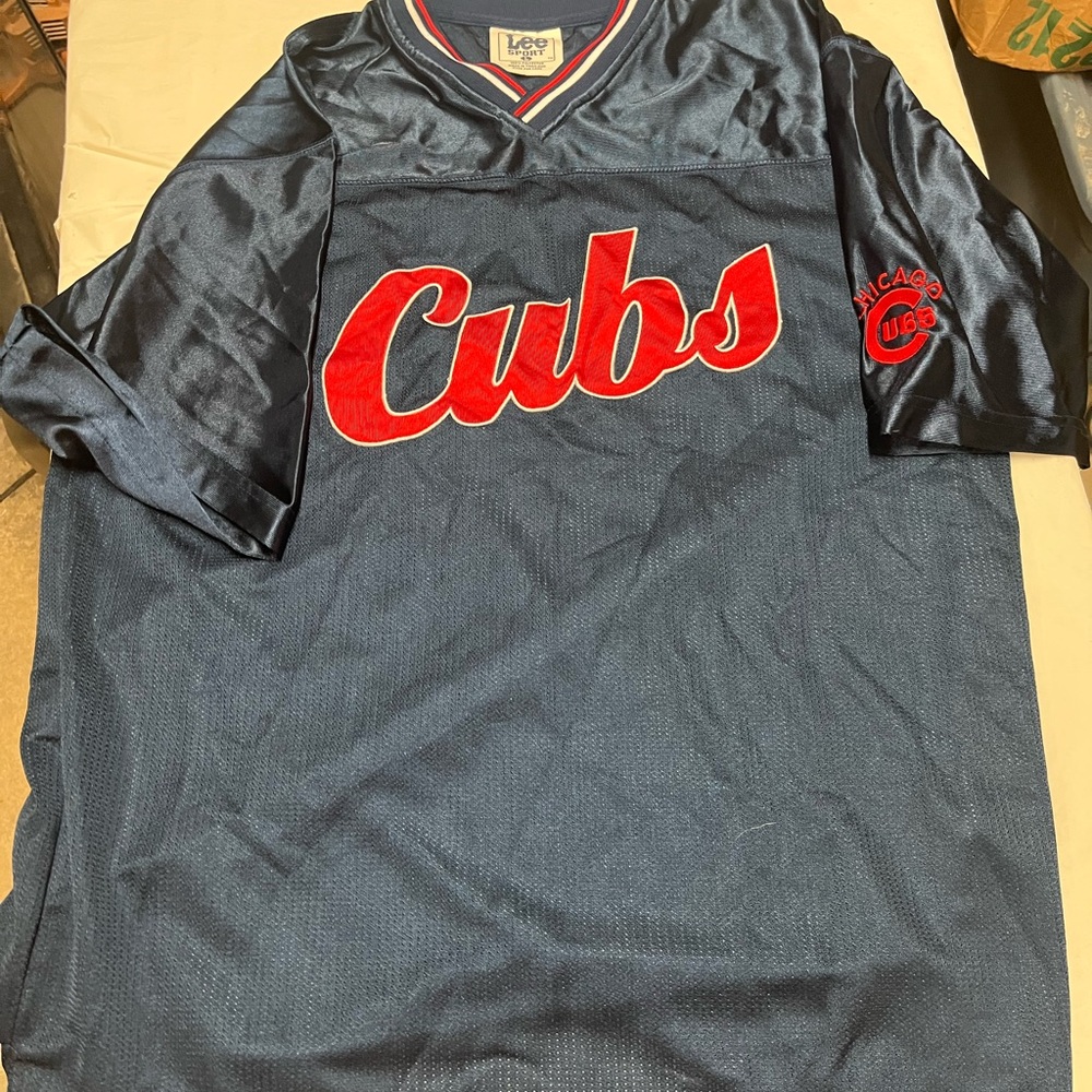 Vintage Lee Sport Chicago Cubs MLB Pull Over Shirt Sz Large Baseball North Side